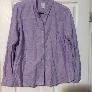 GAP Women’s Lavender Dot Button-Down Shirt